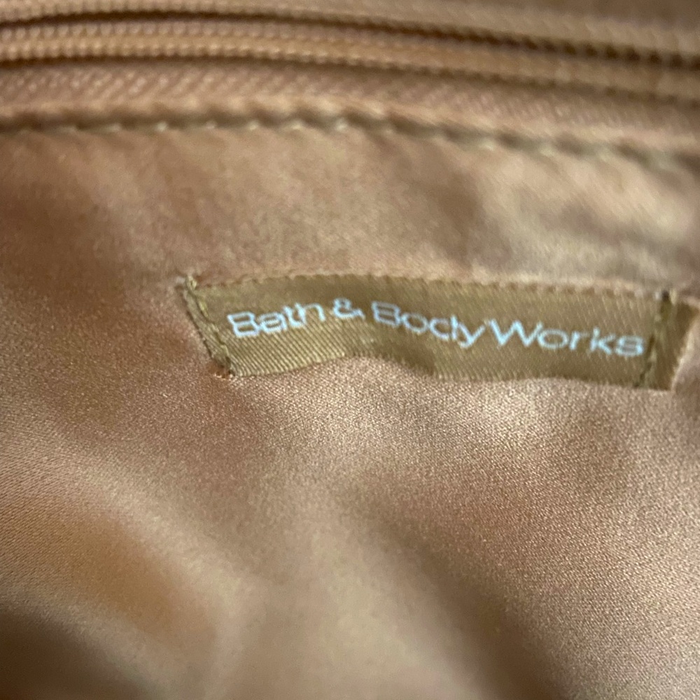 Bath & Body Bag brown and cream, faux suede, Gently used, good condition - Picture 3 of 6